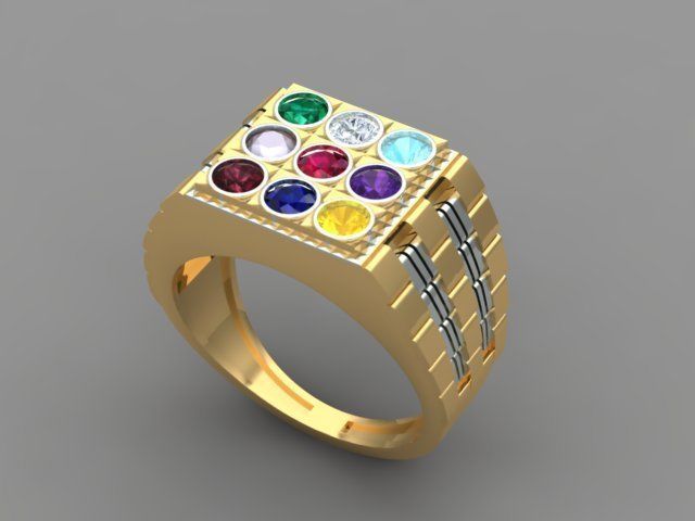 Men Ring with watch strap design 3D print model_15