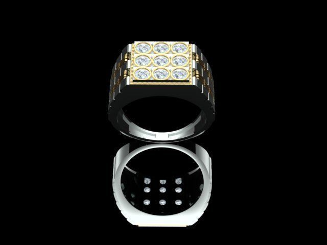 Men Ring with watch strap design 3D print model_7