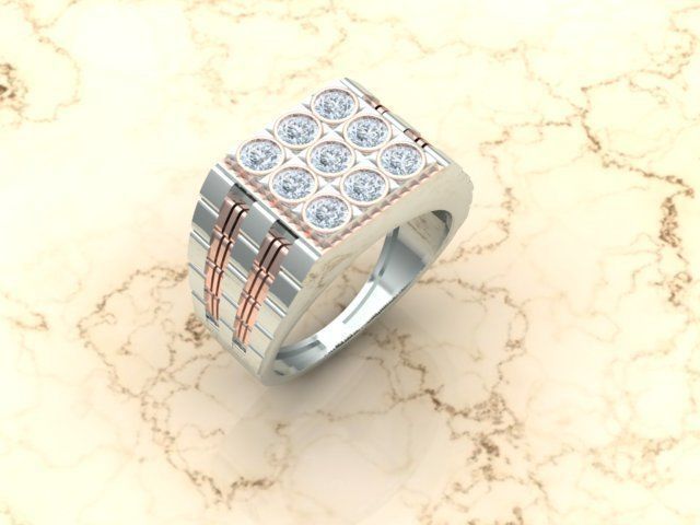 Men Ring with watch strap design 3D print model_10