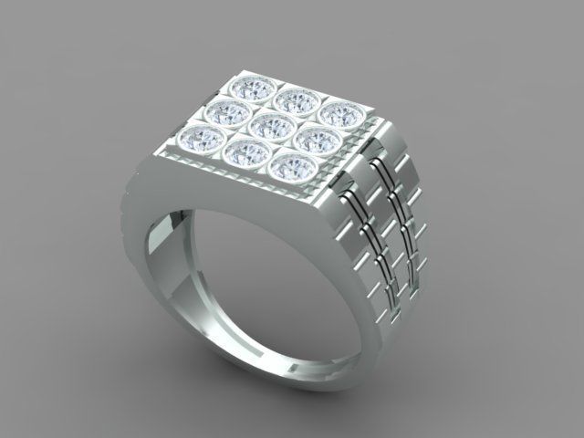 Men Ring with watch strap design 3D print model_16