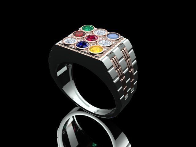 Men Ring with watch strap design 3D print model_21