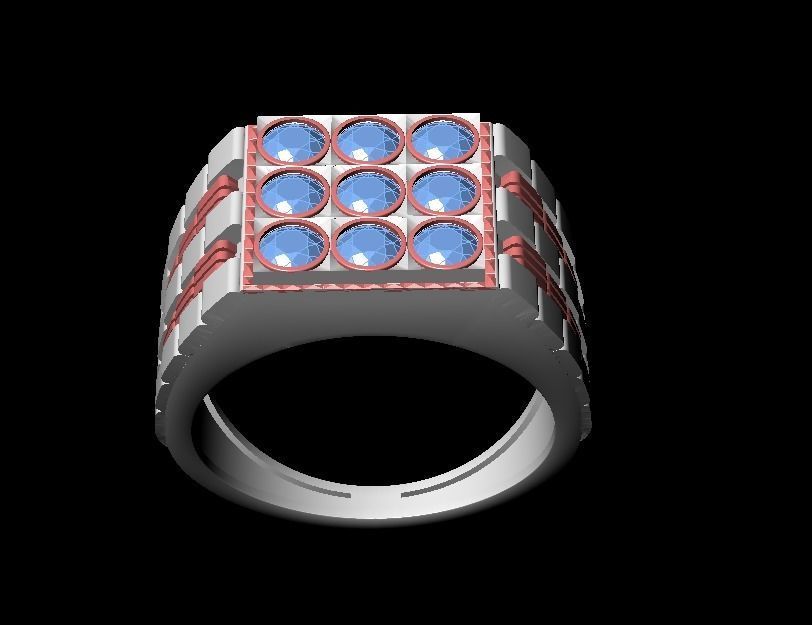 Men Ring with watch strap design 3D print model_1