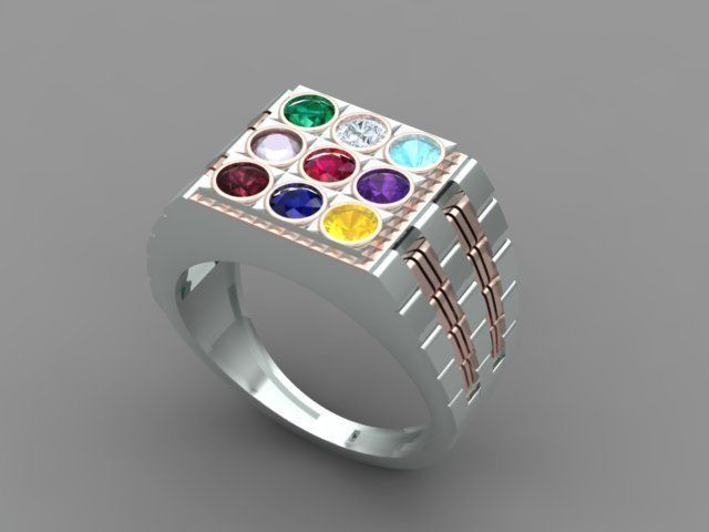 Men Ring with watch strap design 3D print model_11