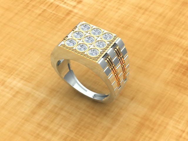 Men Ring with watch strap design 3D print model_14