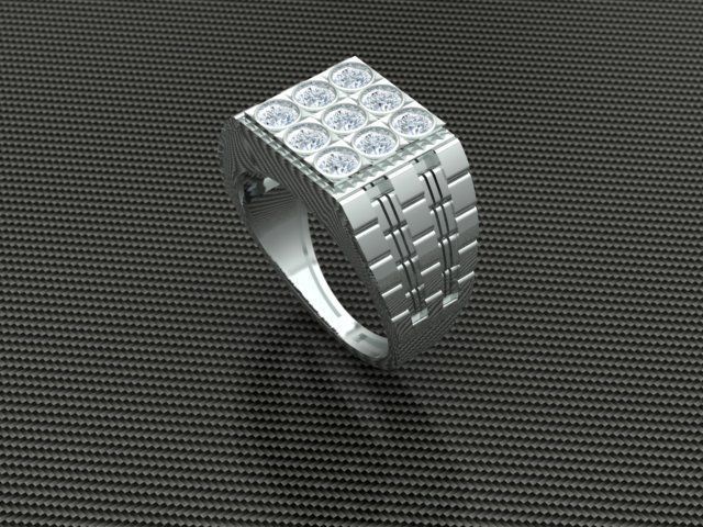 Men Ring with watch strap design 3D print model_5