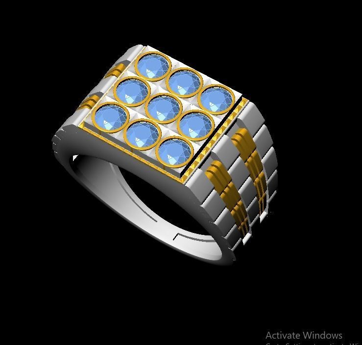 Men Ring with watch strap design 3D print model_18