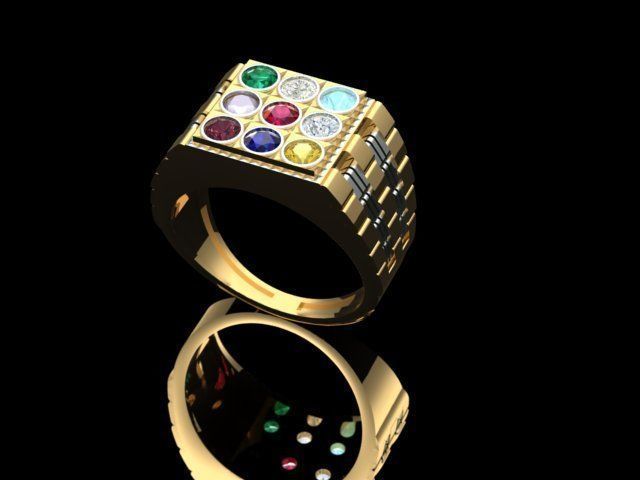 Men Ring with watch strap design 3D print model_4