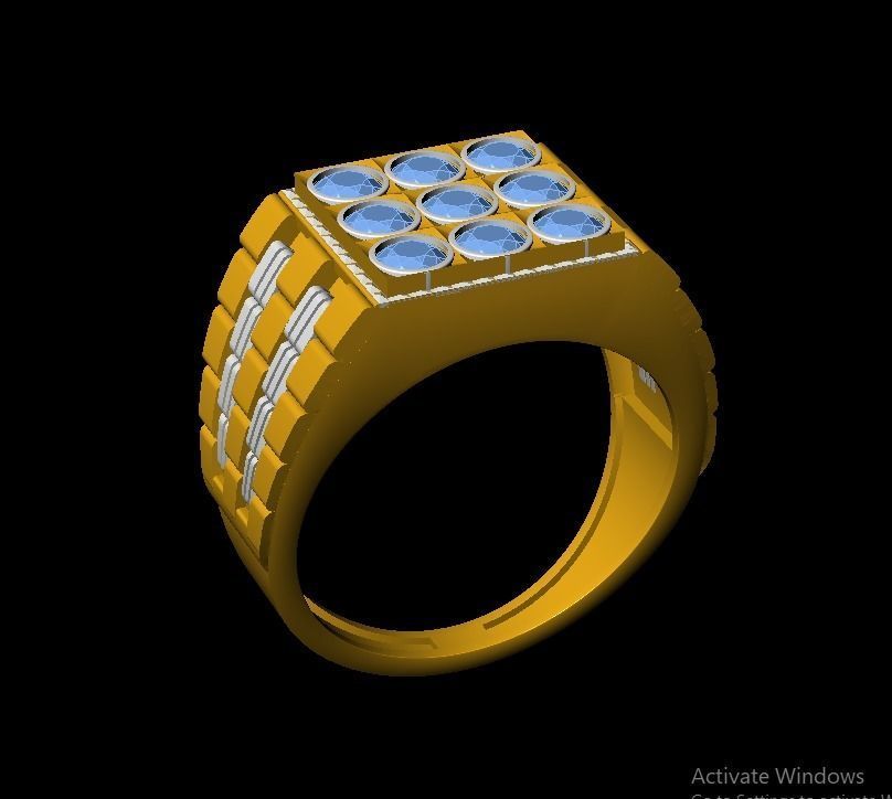 Men Ring with watch strap design 3D print model_22