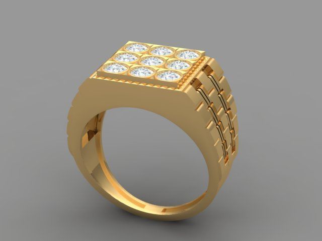 Men Ring with watch strap design 3D print model_17