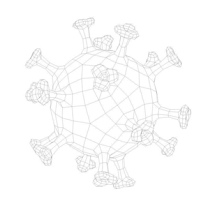Coronavirus Low Poly Low-poly 3D model_1