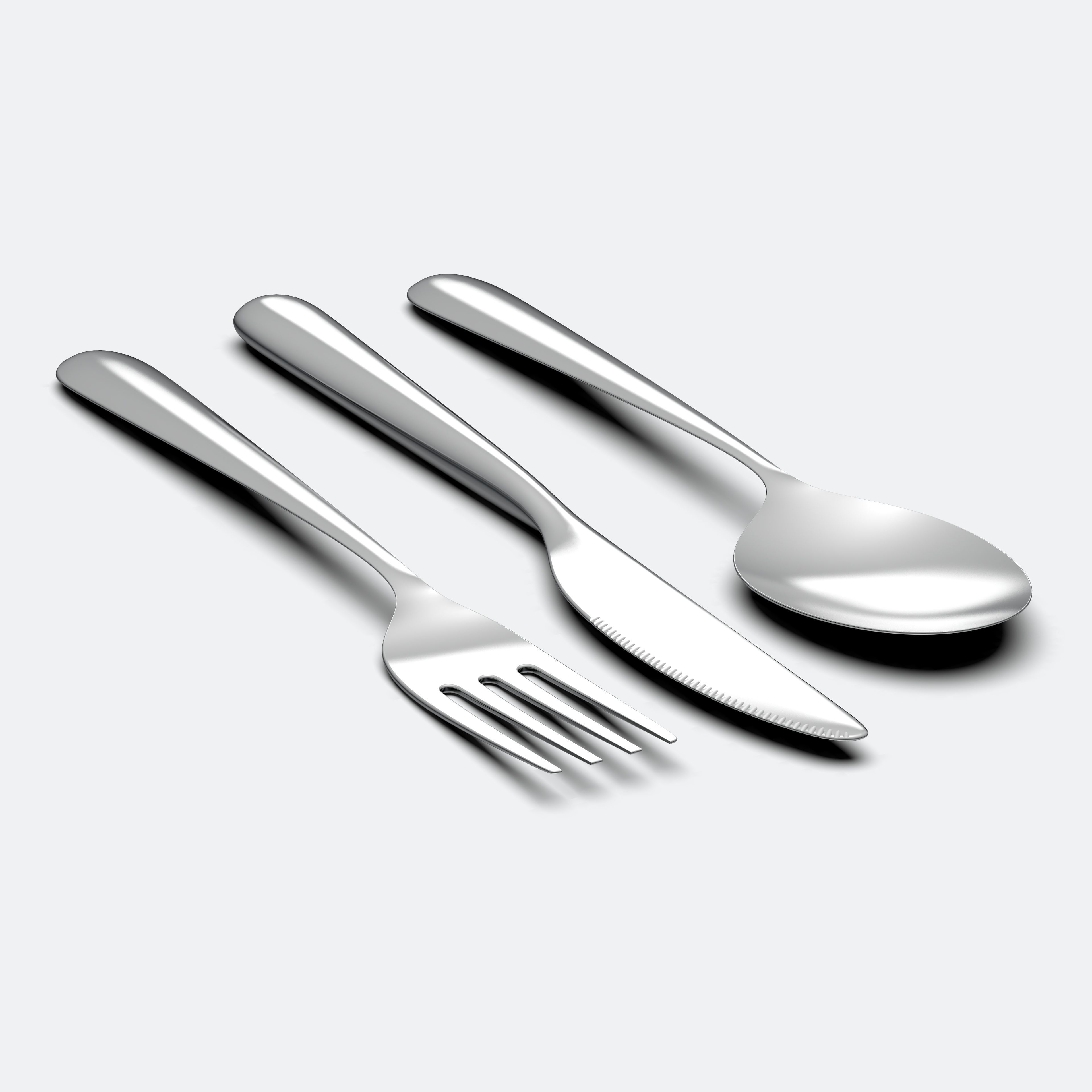 Cutlery Set 3 pieces 3D model_1