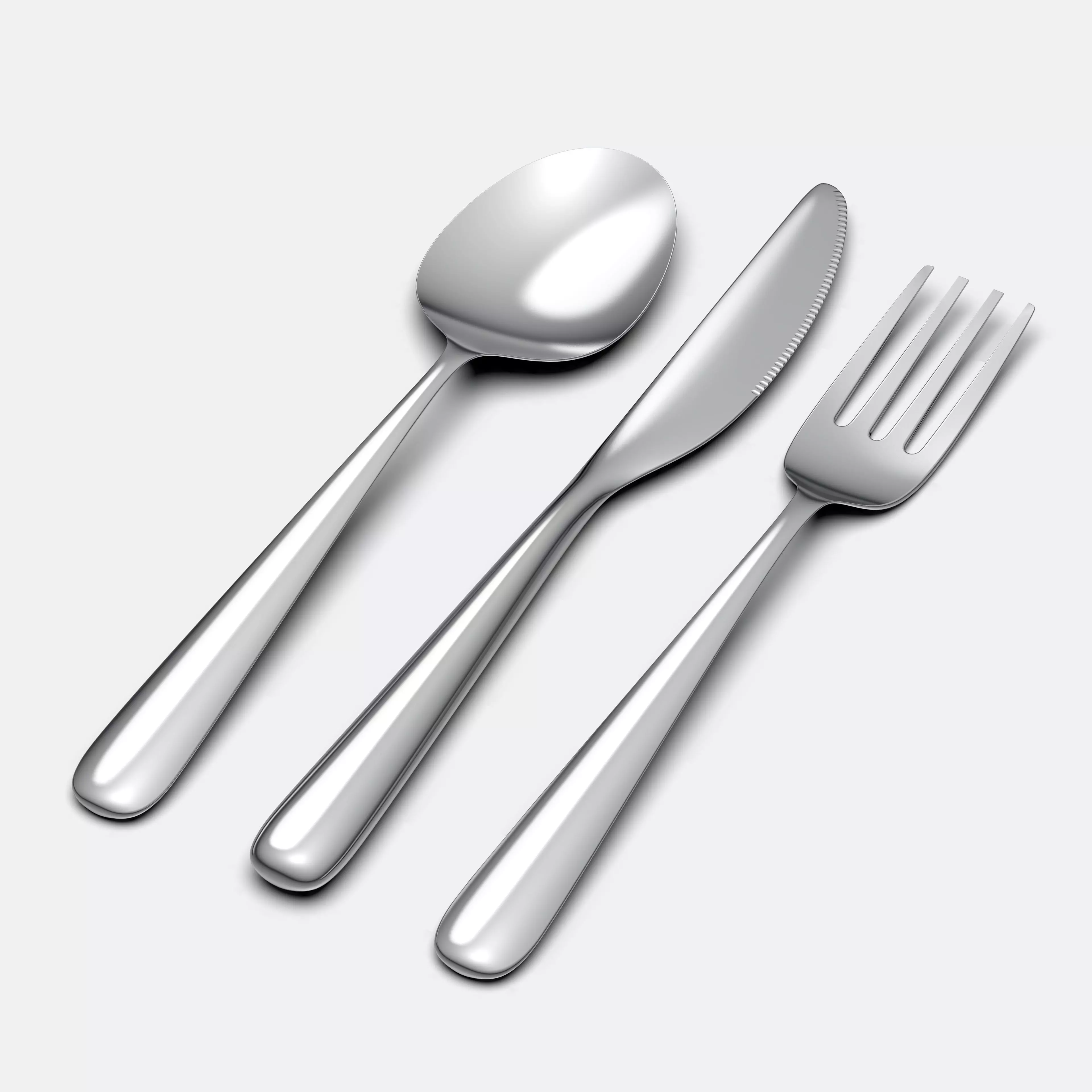 Cutlery Set 3 pieces 3D model_0