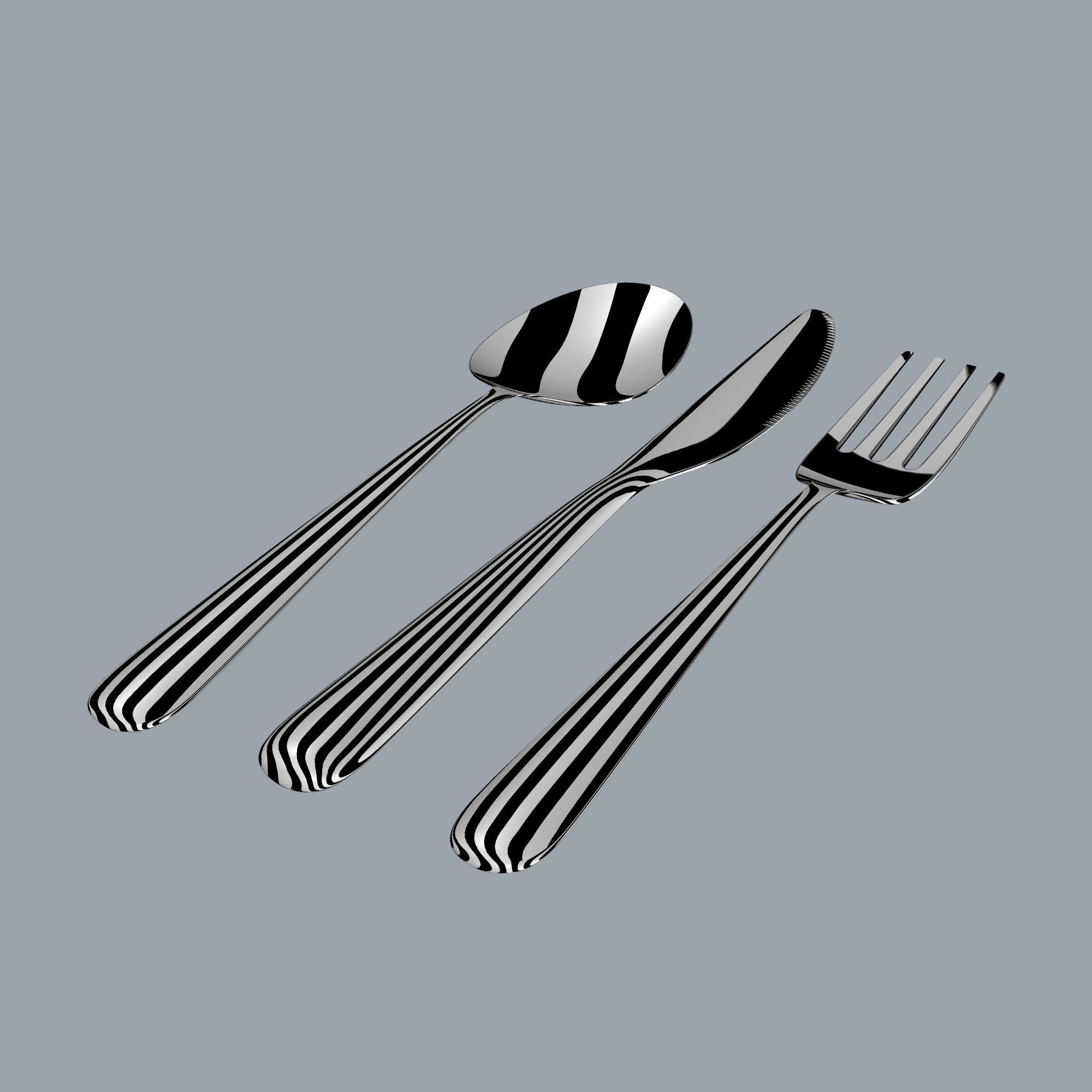Cutlery Set 3 pieces 3D model_6