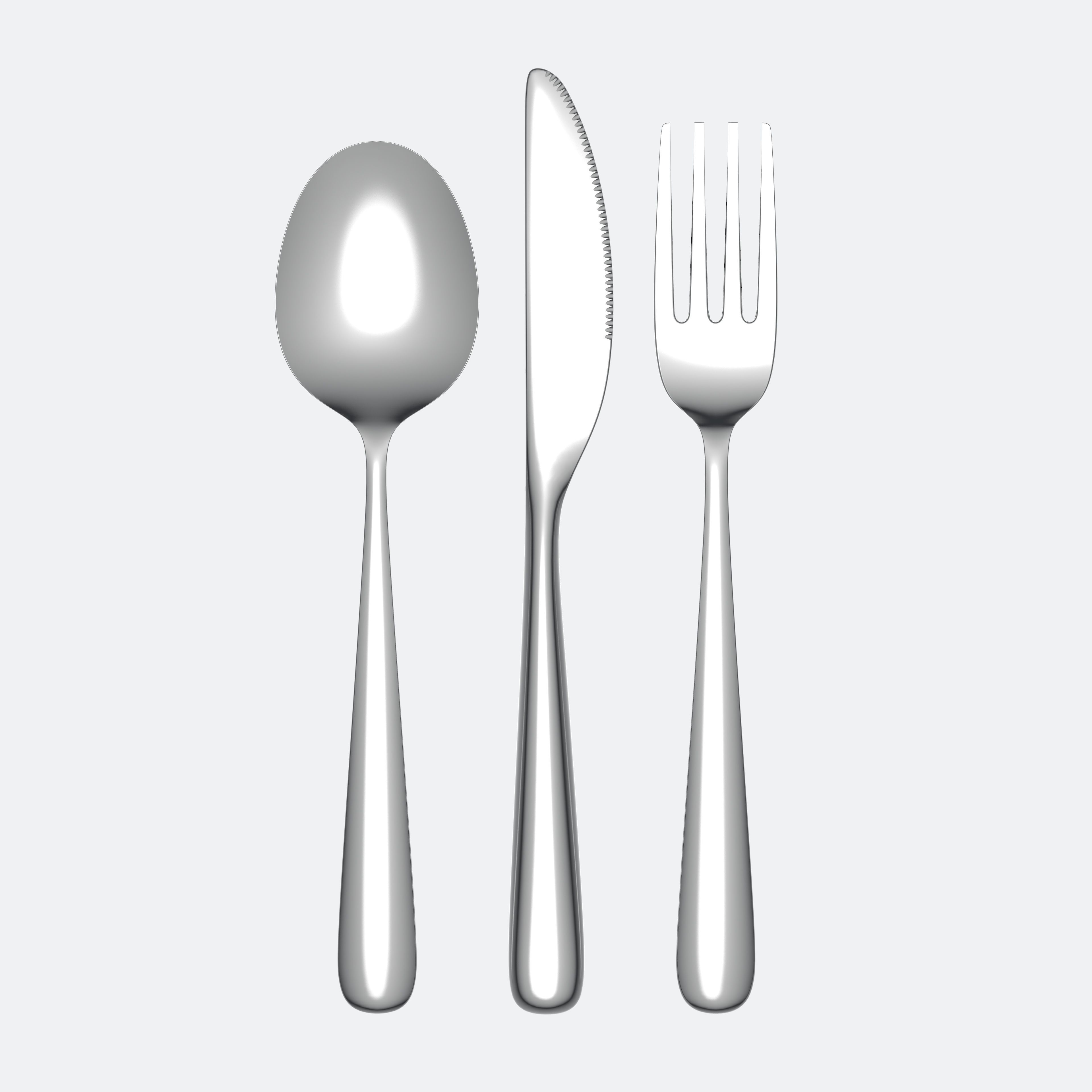 Cutlery Set 3 pieces 3D model_2