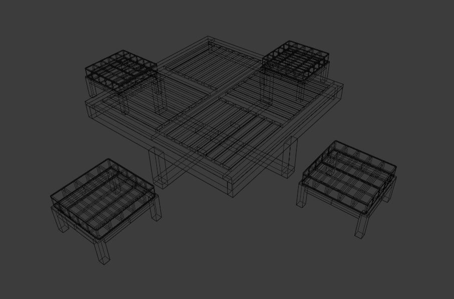 Tea table set 3D Model Low-poly 3D model_4