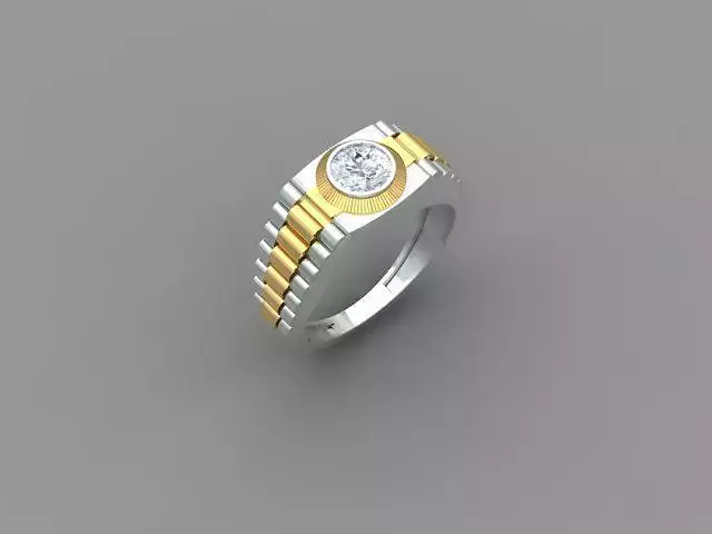 Men Diamond Ring with watch strap design 3D print model