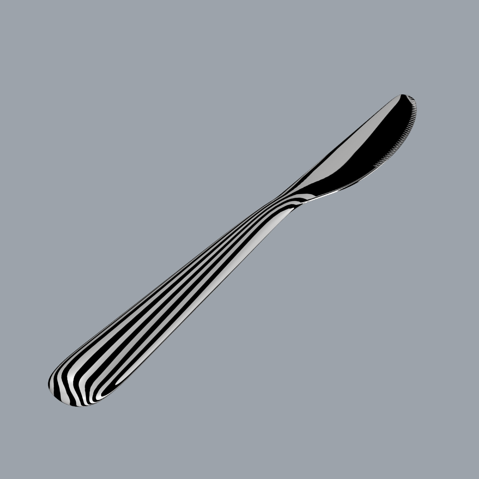 Knife stainless steel fork 3D model_6