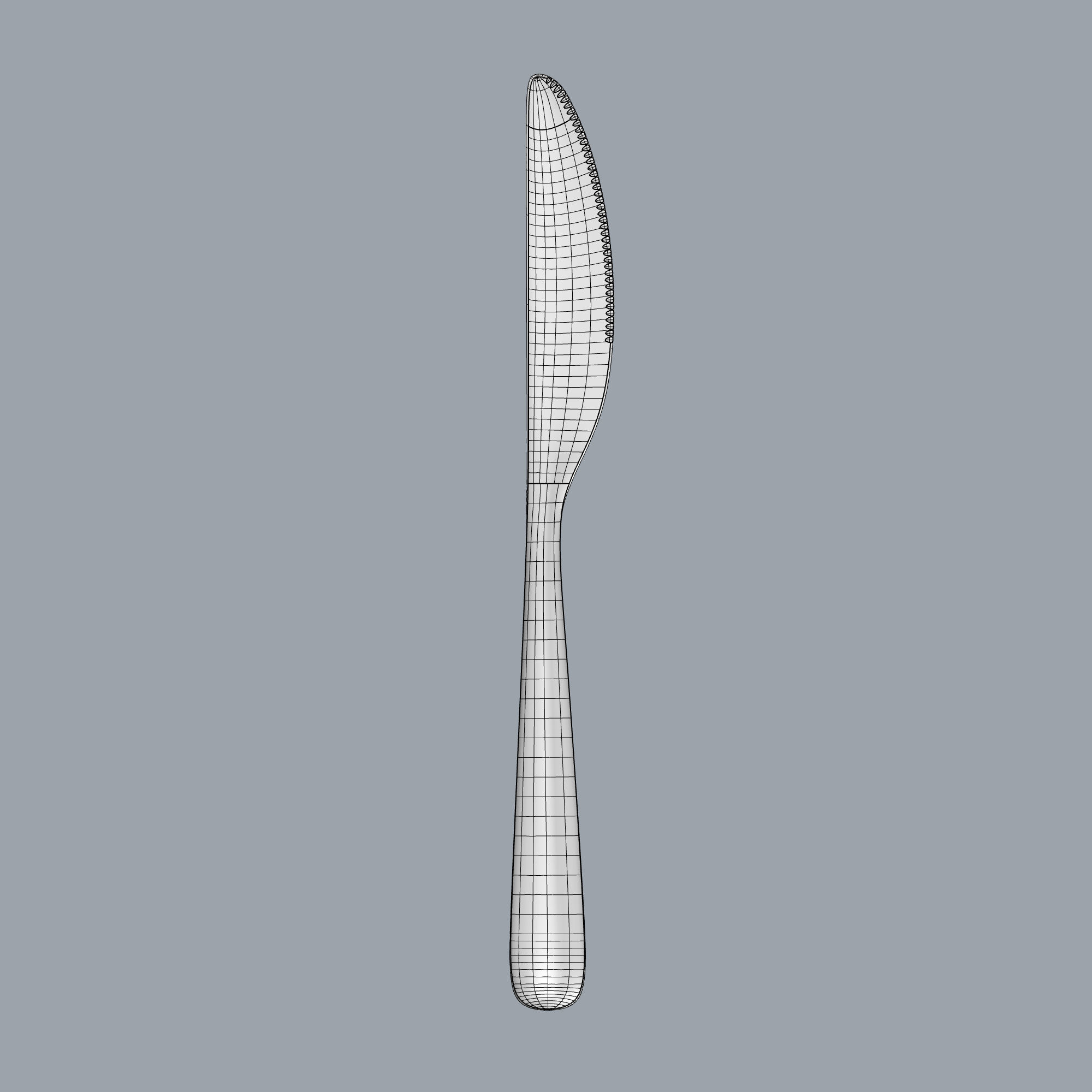 Knife stainless steel fork 3D model_3