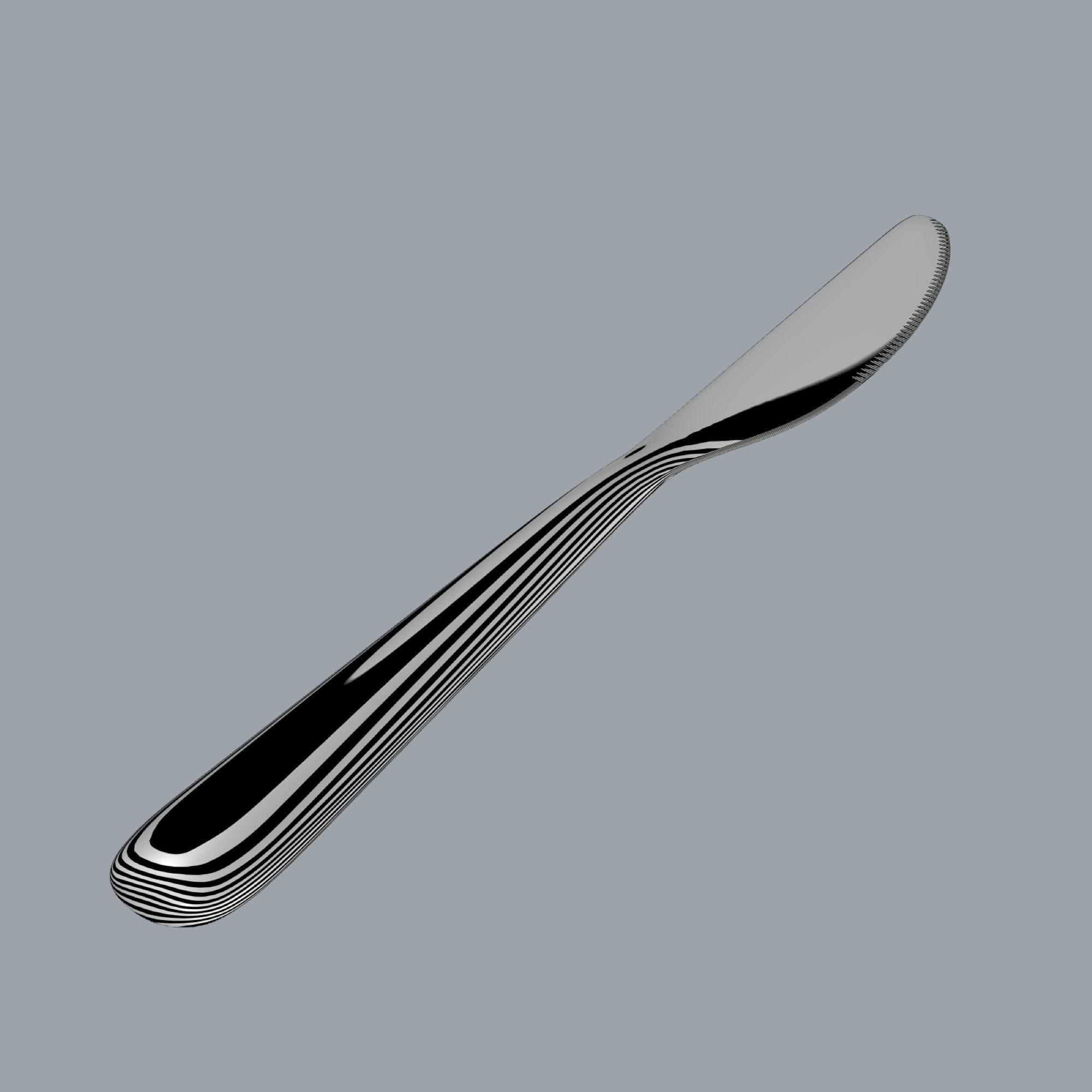 Knife stainless steel fork 3D model_5