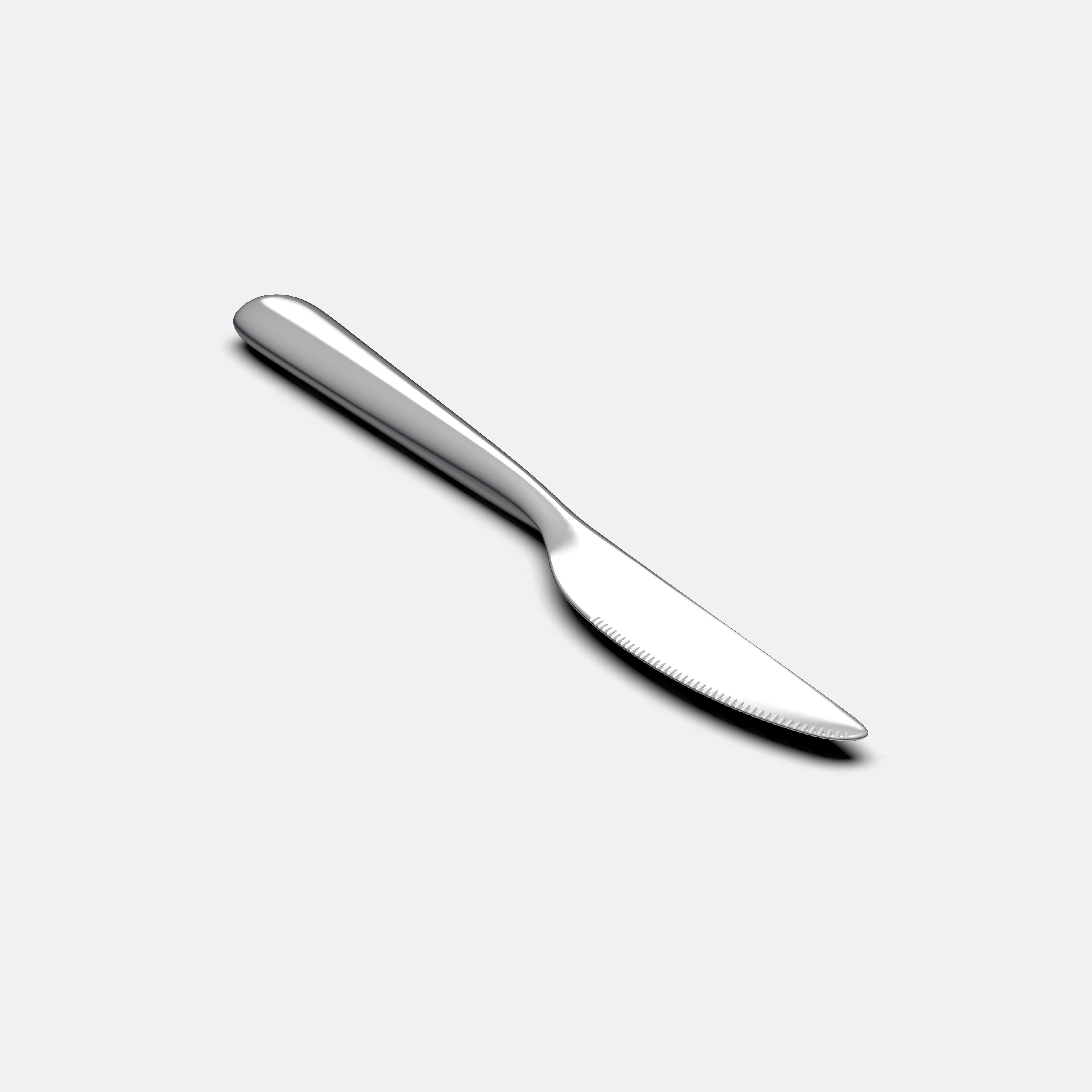 Knife stainless steel fork 3D model_1