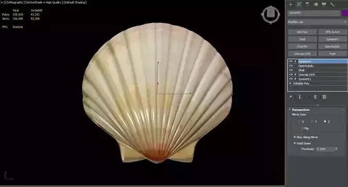 Seashell 3d model Low-poly 3D model