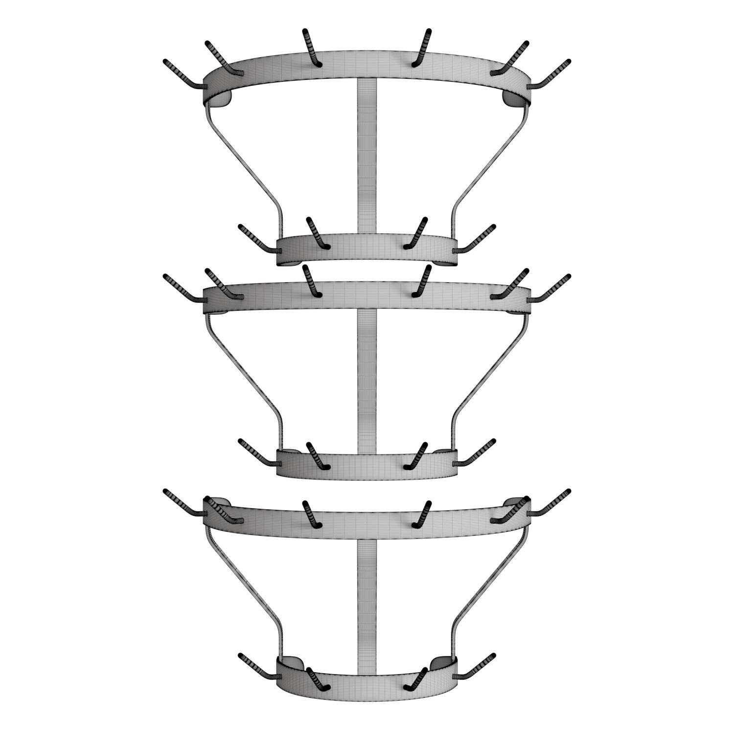 Marcel Coat Rack Wall Mounted 3D model_4