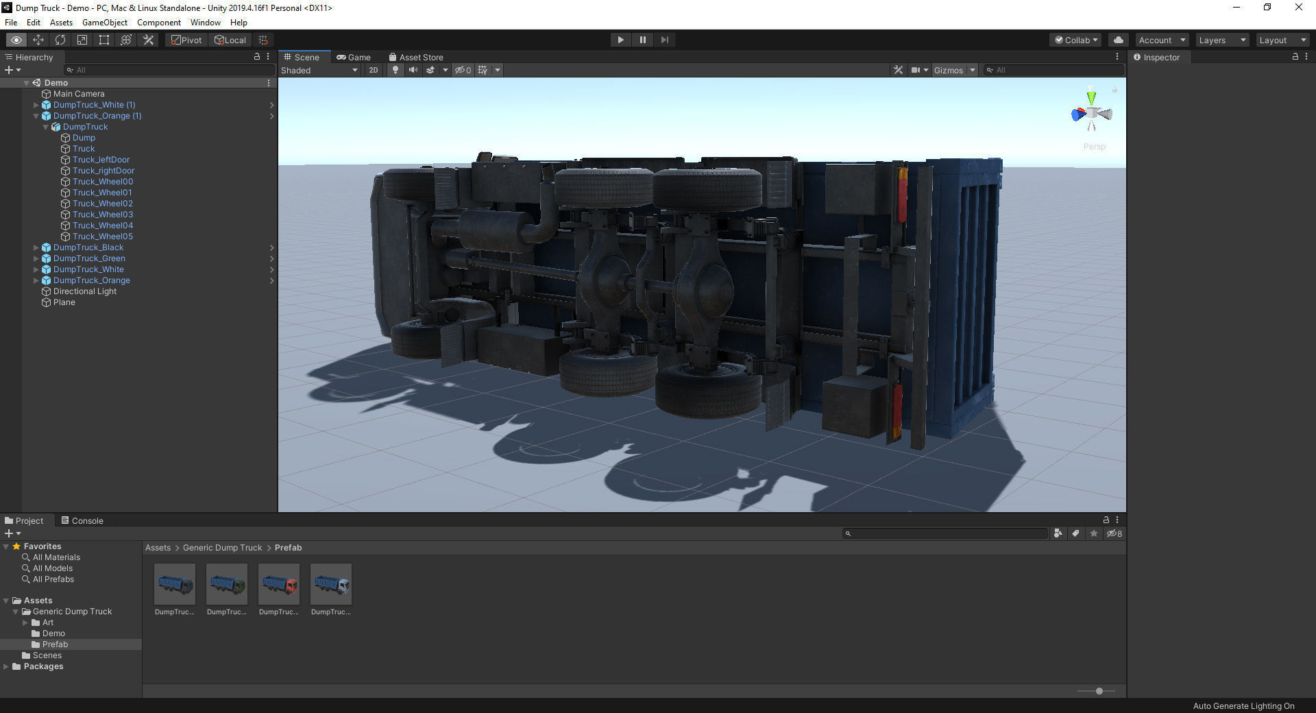 Industrial Dump Truck Pack for Unity Low-poly 3D model_3