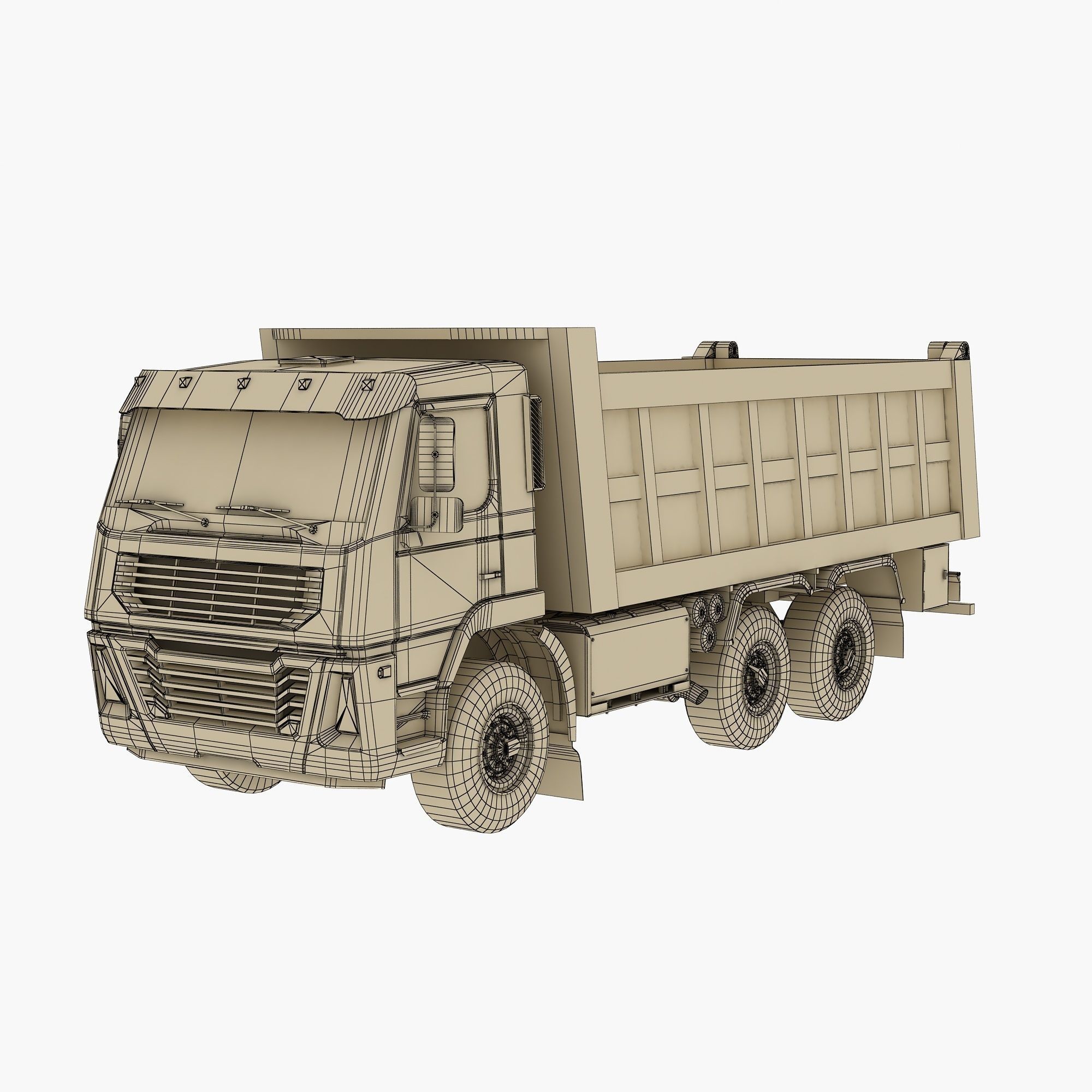 Industrial Dump Truck Pack for Unity Low-poly 3D model_6