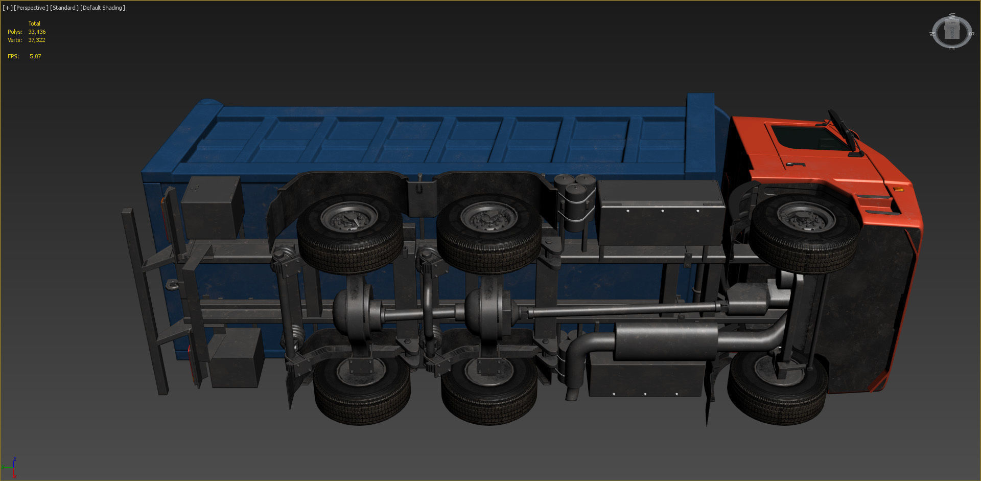 Industrial Dump Truck Pack for Unity Low-poly 3D model_11