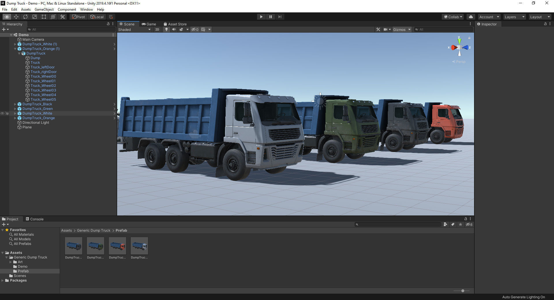 Industrial Dump Truck Pack for Unity Low-poly 3D model_1