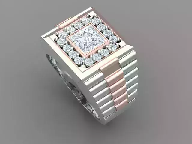 Men Diamond Ring with Watch strap design