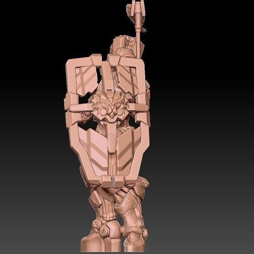 BRIGITTE female warrior holding sword 3D print model_1