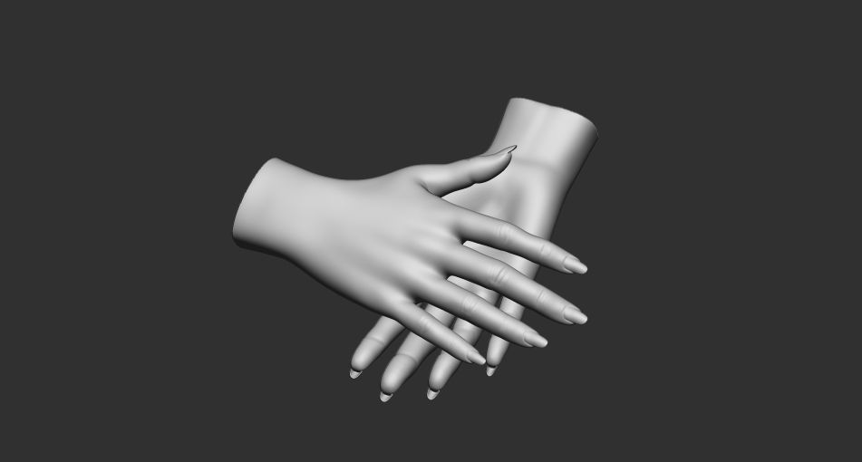 female palm 3D model_3