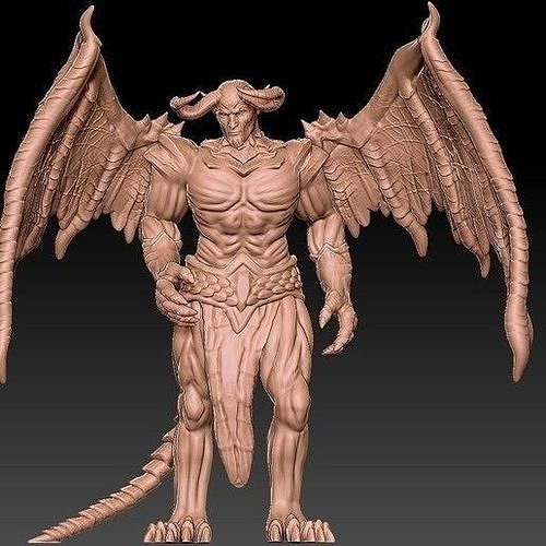 DEMON statue with wings 3D print model