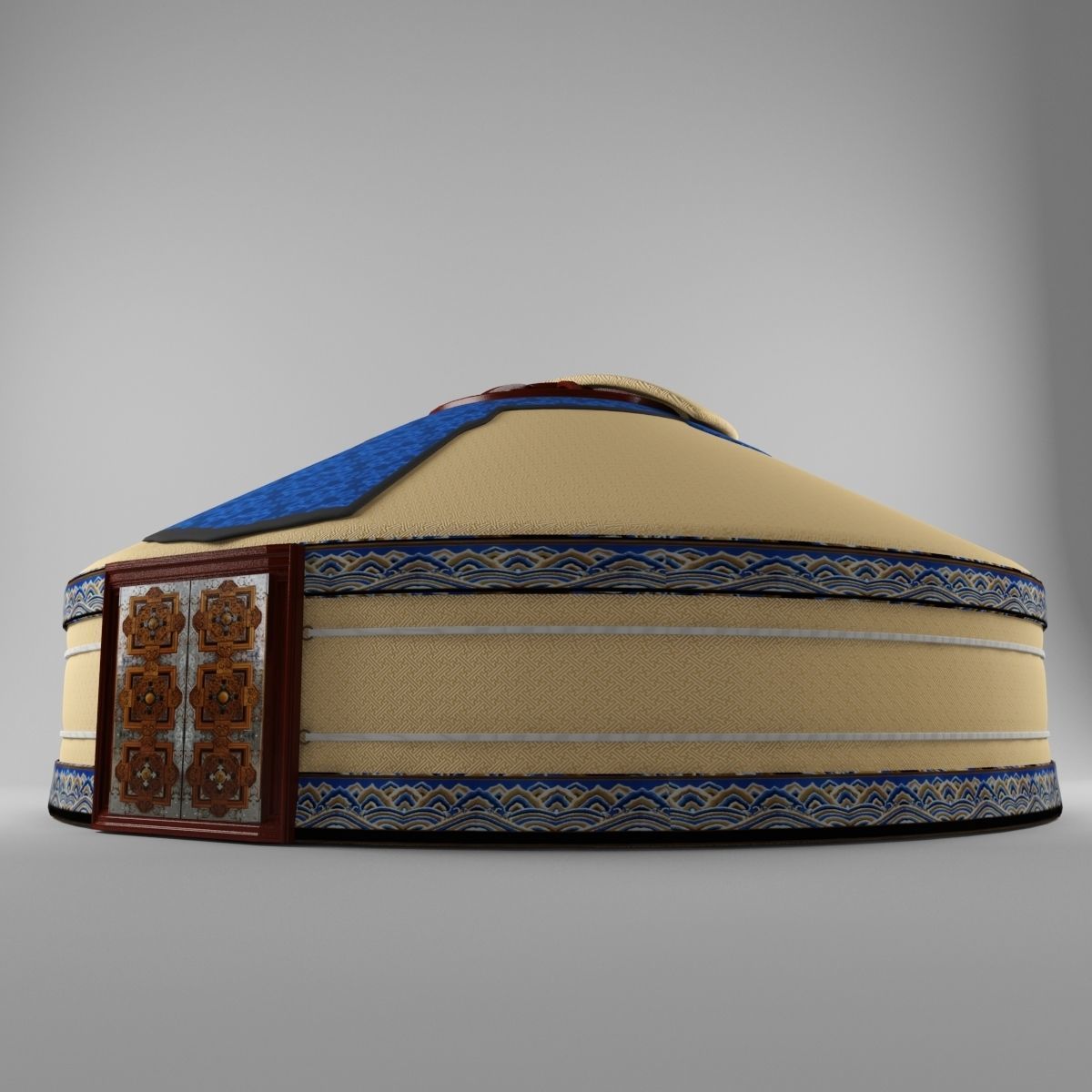Mongolian Ger Low-poly 3D model_2