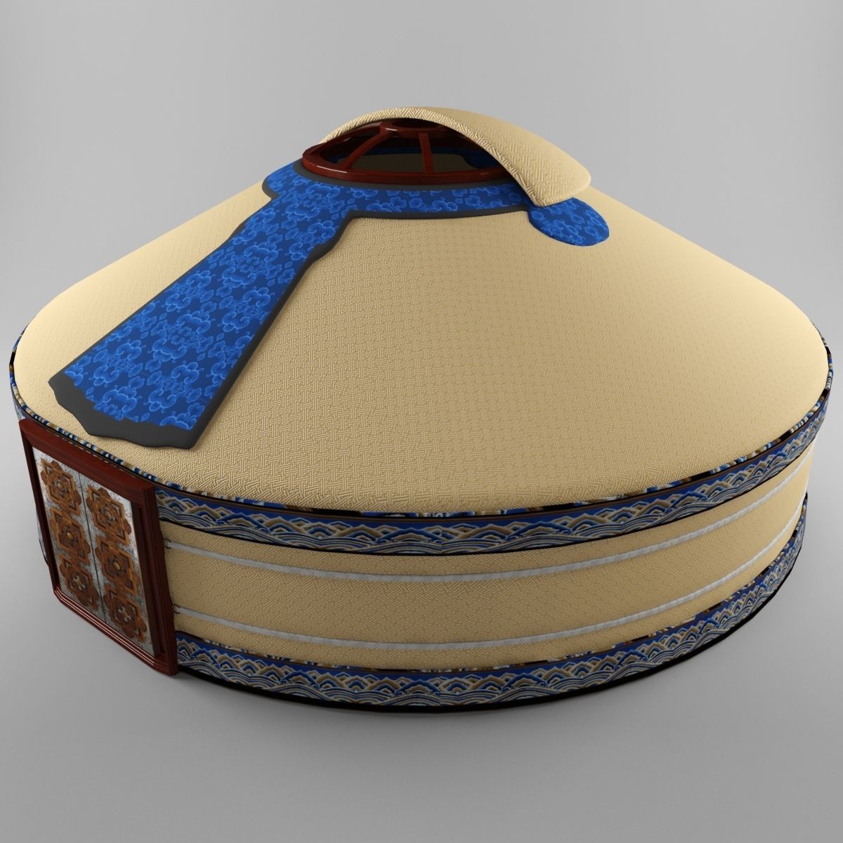 Mongolian Ger Low-poly 3D model_1