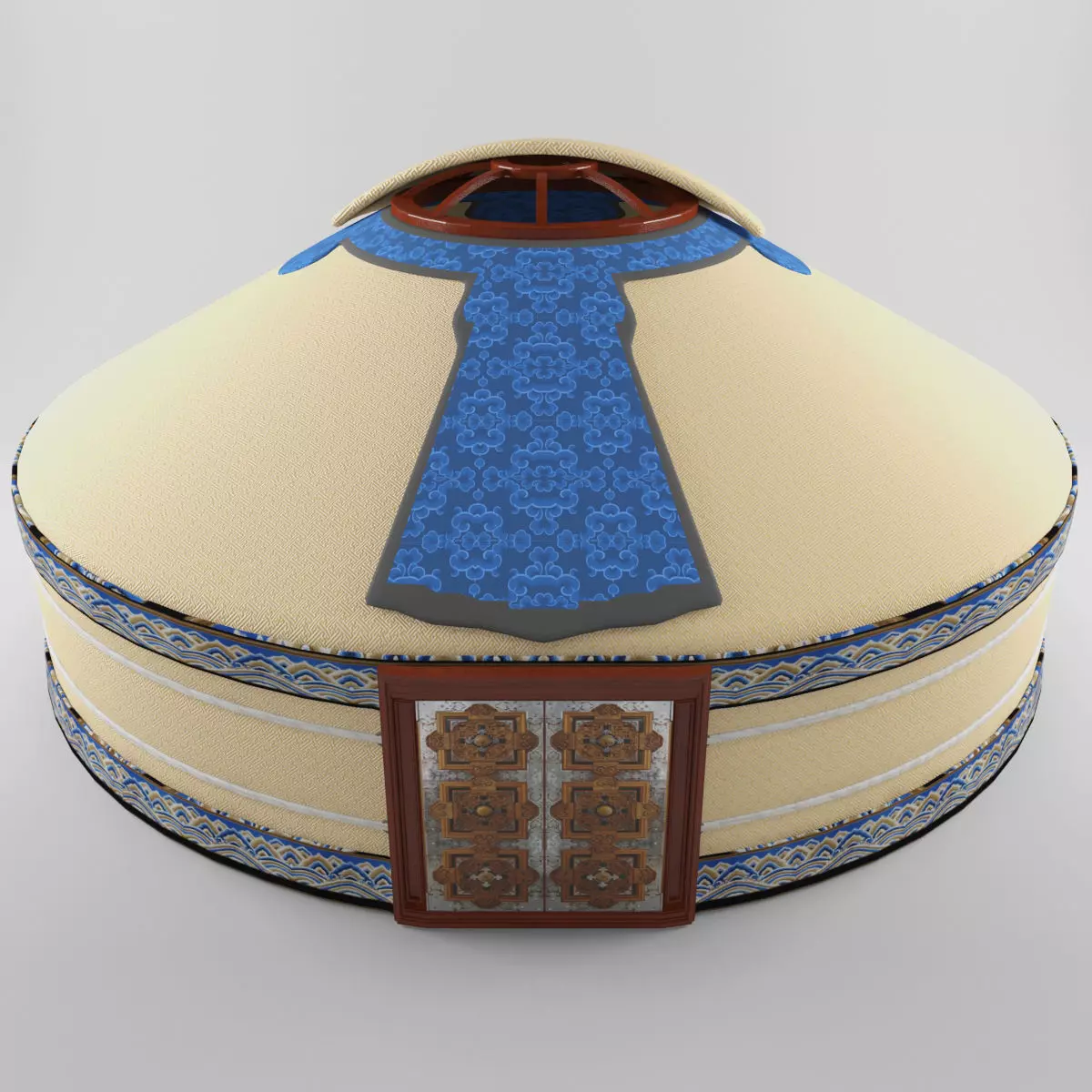 Mongolian Ger Low-poly 3D model_0