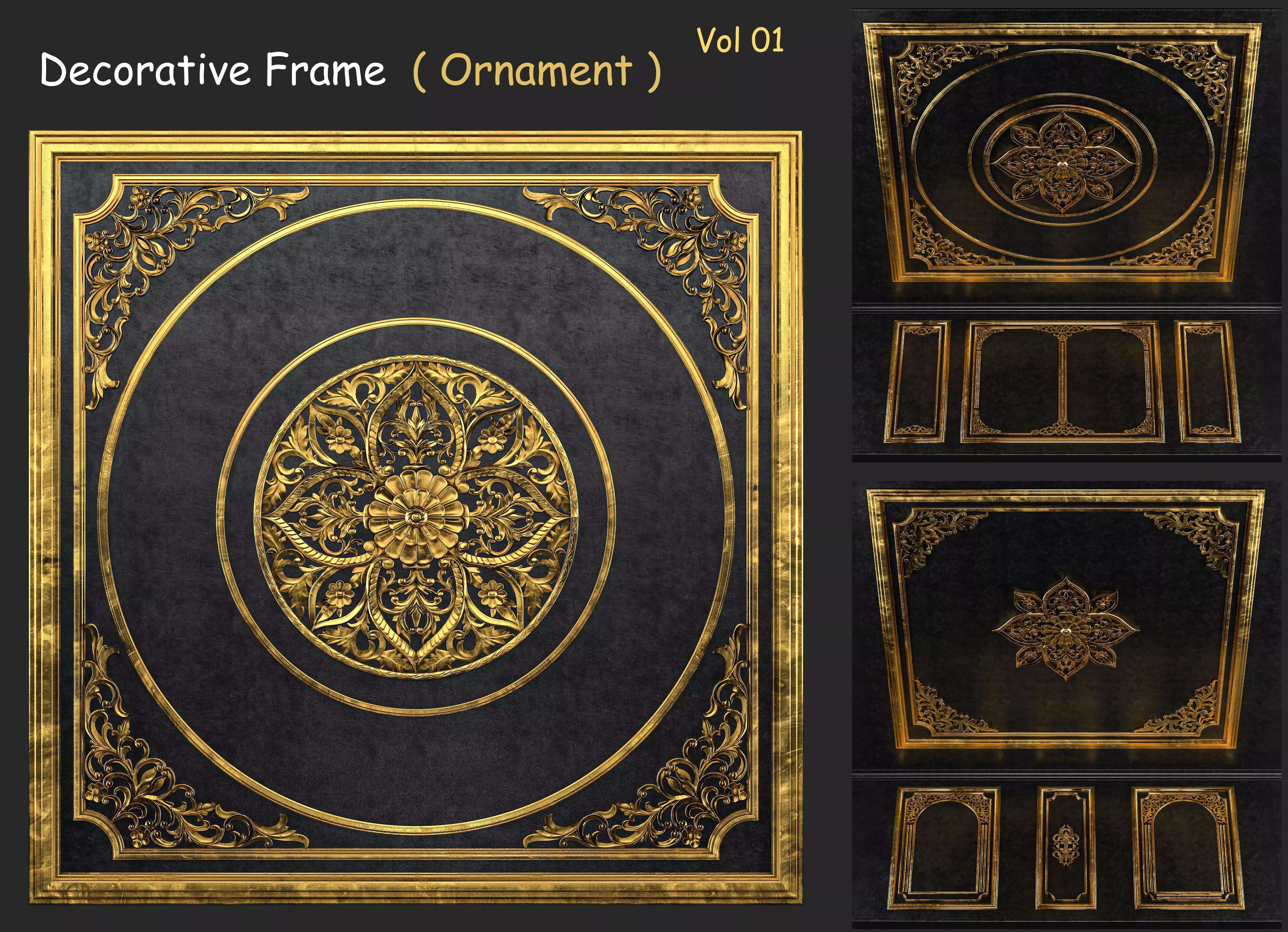 Decorative Frame Ornament - Vol 01 3D model_0