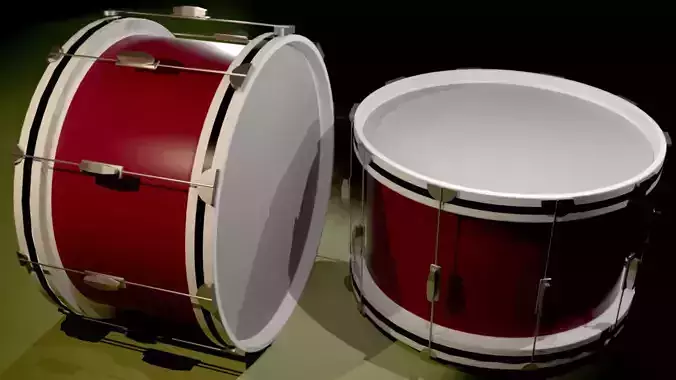 BASS DRUMS Low-poly 3D model