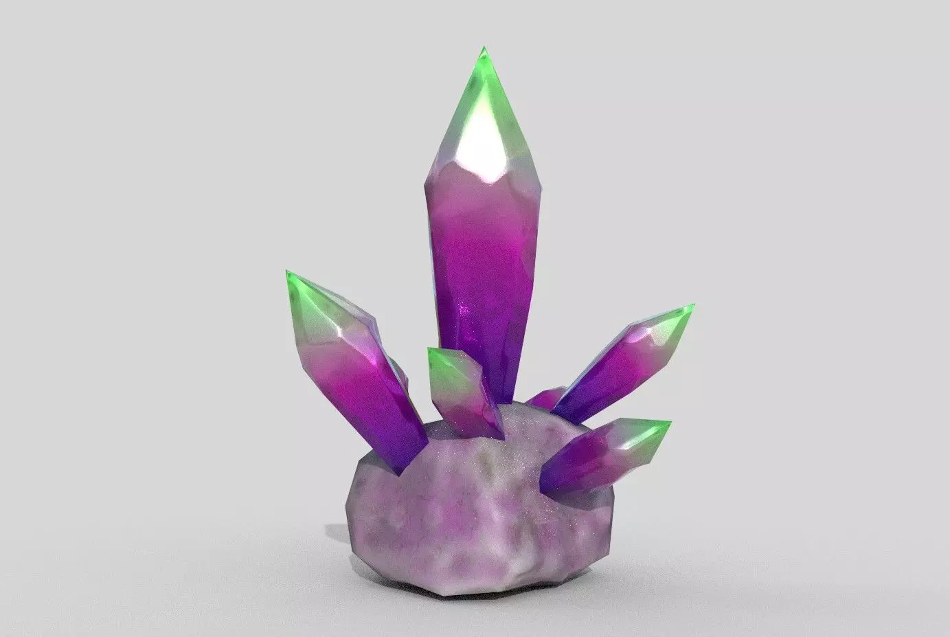 Crystals crystal Low-poly 3D model_0