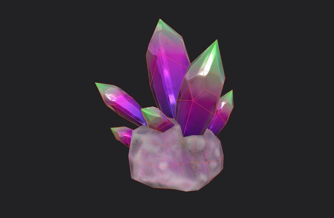 Crystals crystal Low-poly 3D model_4