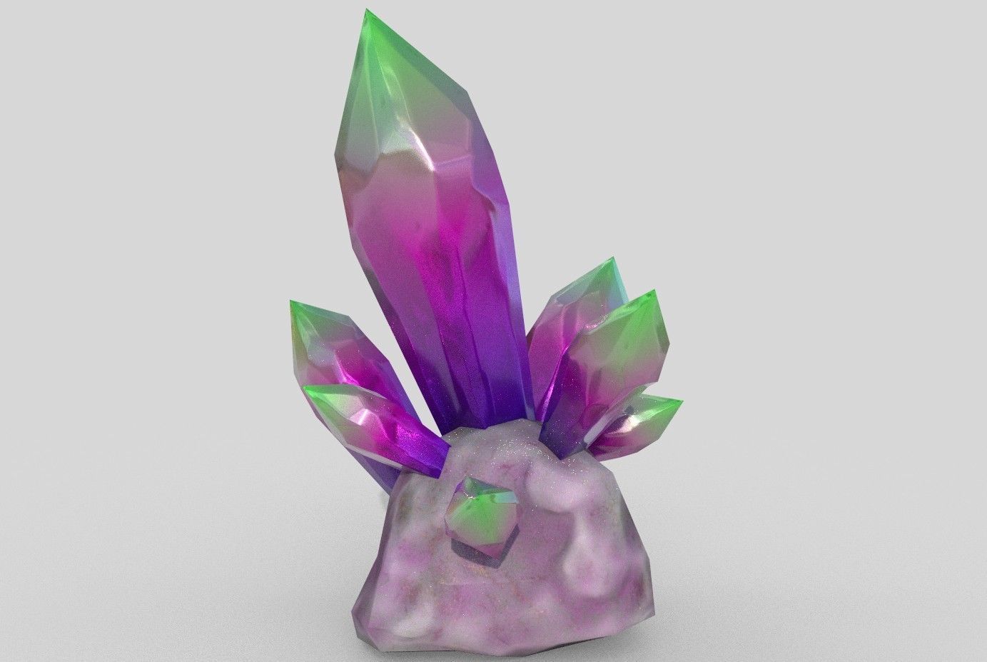 Crystals crystal Low-poly 3D model_14