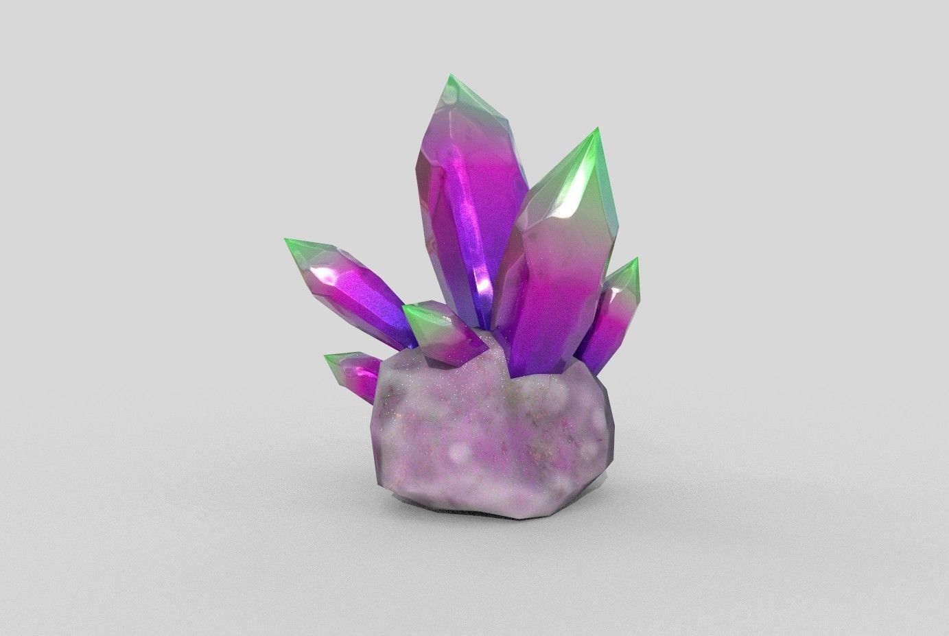 Crystals crystal Low-poly 3D model_7