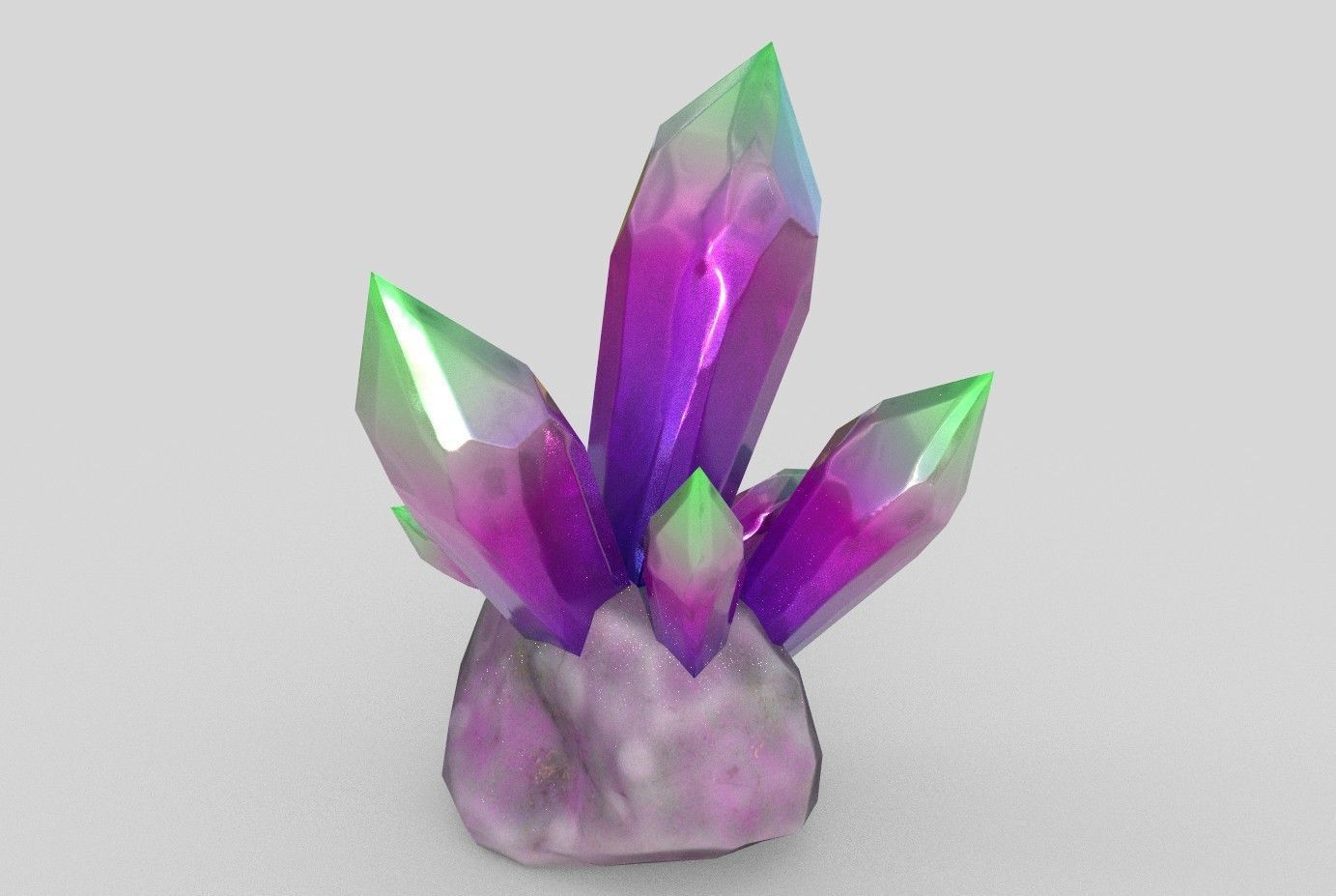 Crystals crystal Low-poly 3D model_8