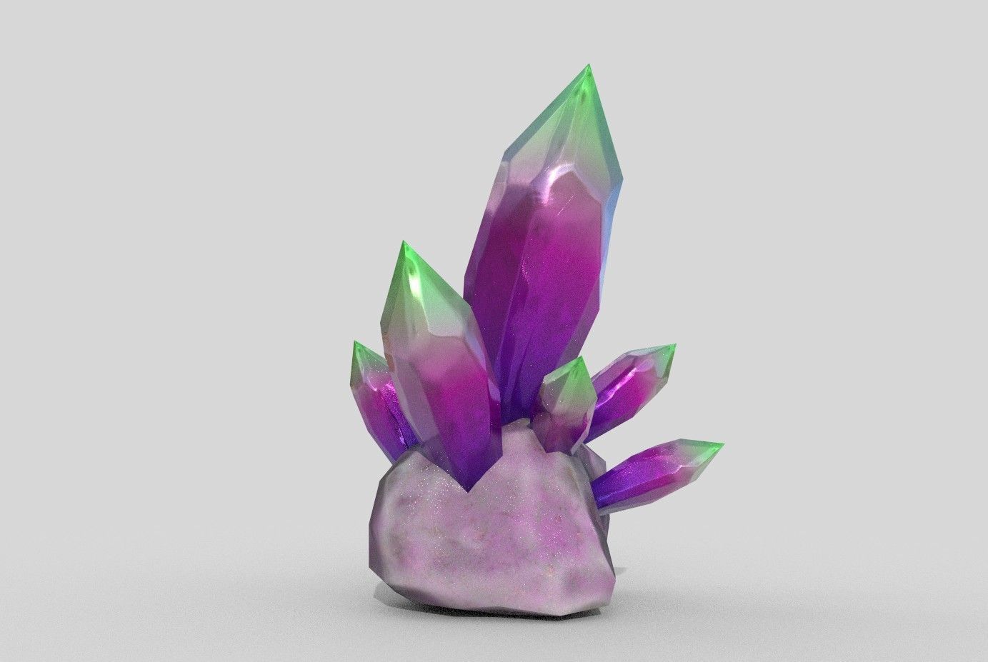 Crystals crystal Low-poly 3D model_1