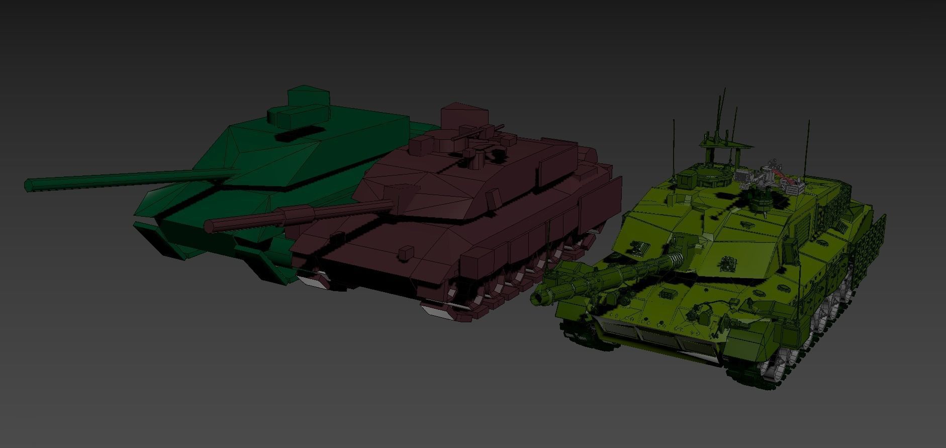 Chellendger tank Low-poly 3D model_6