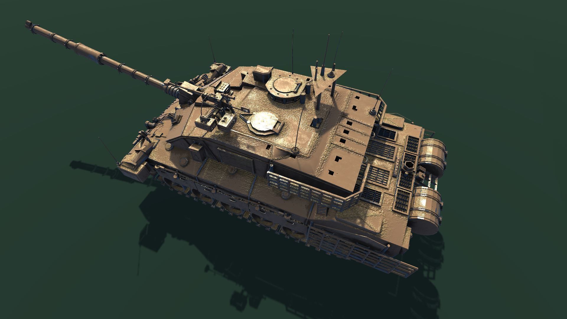 Chellendger tank Low-poly 3D model_3