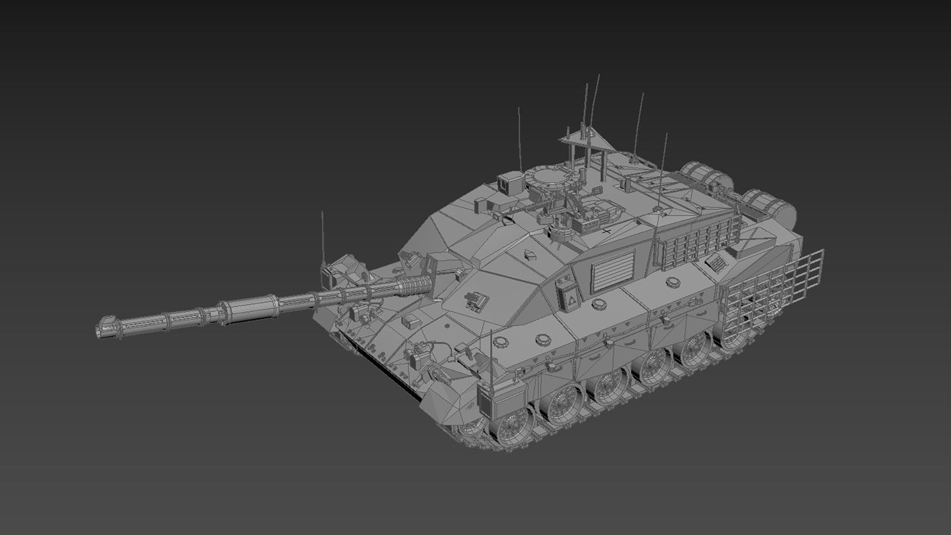 Chellendger tank Low-poly 3D model_5