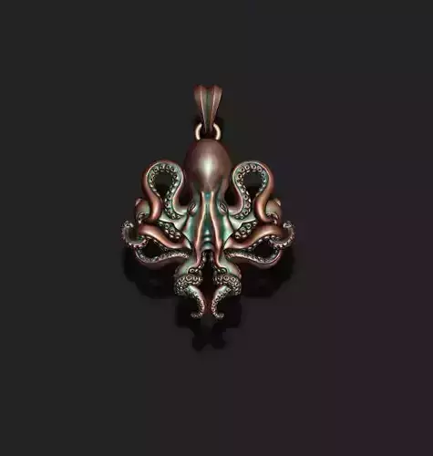 Octopus pendant 3D print model