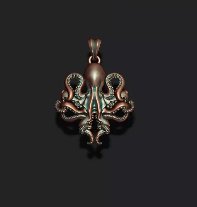 Octopus pendant 3D print model_0